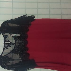 Torrid Blouse red with black lace
